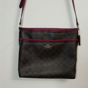 Coach Crossbody Bag - Dark Brown and Plum
